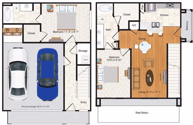 2A w/ Balcony Renovation 2 1204 floor plan